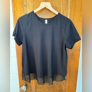 Lululemon Black Slit Back Workout Top, size 10